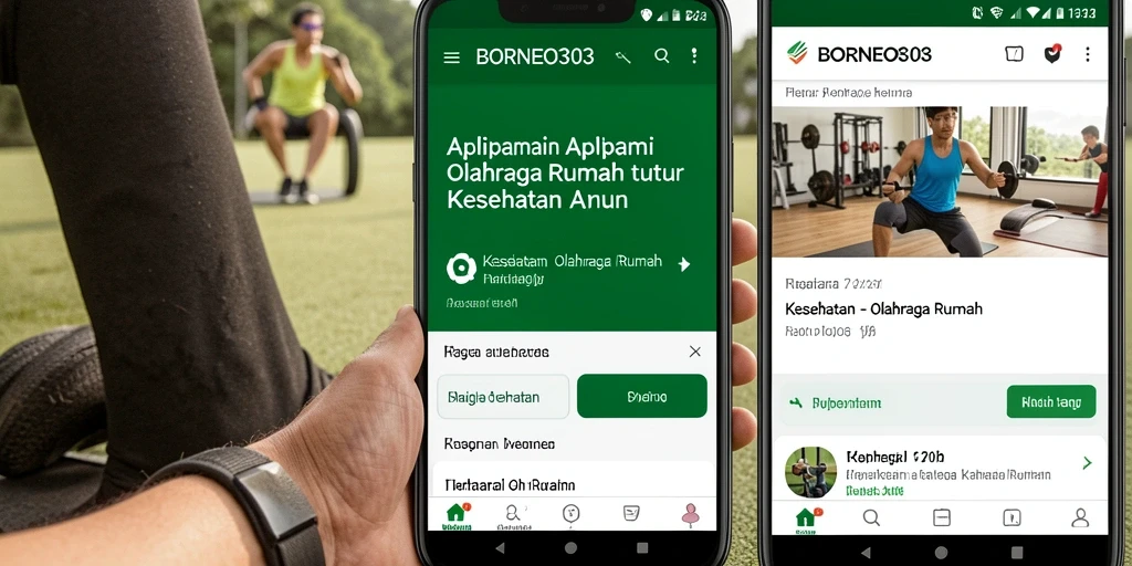 Antarmuka intuitif aplikasi BORNEO303 untuk Olahraga Rumah.