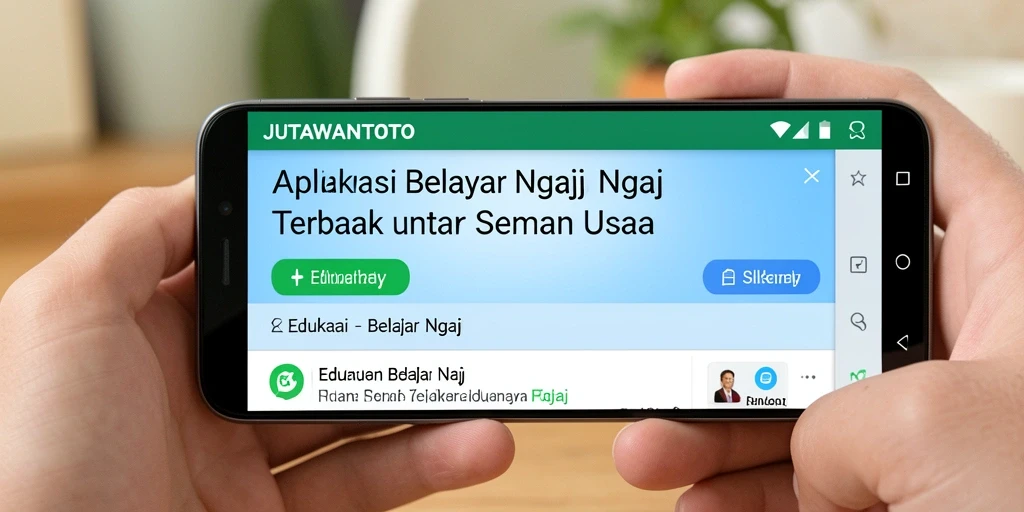 Tampilan antarmuka aplikasi JUTAWANTOTO untuk Belajar Ngaji.