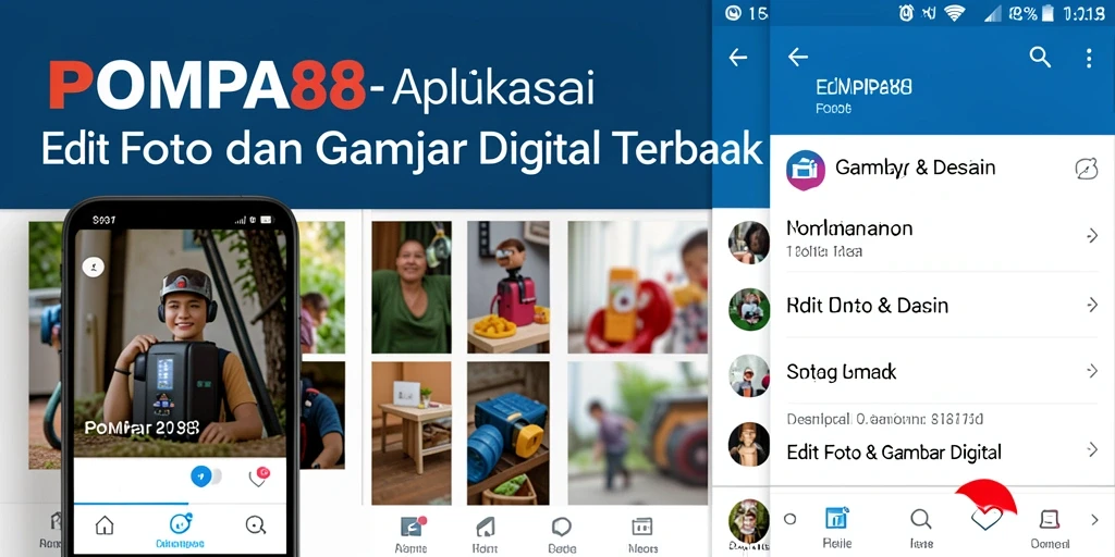 Antarmuka utama POMPA88 dengan berbagai alat pengeditan gambar digital.