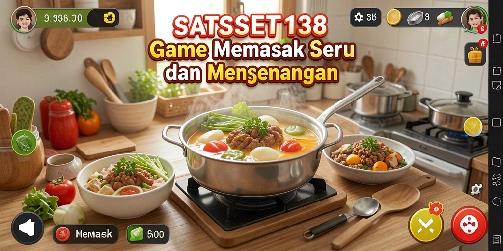 Antarmuka game Memasak yang menarik dan penuh warna.