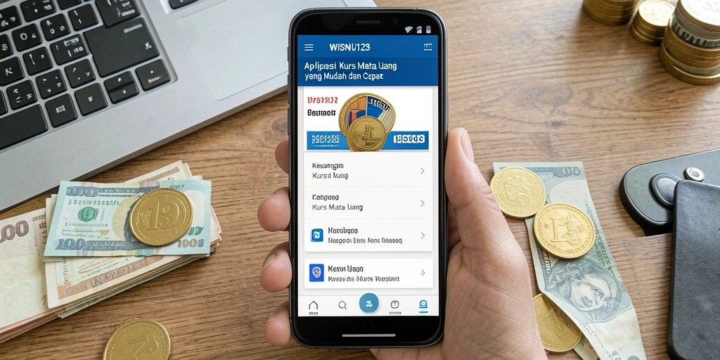 Antarmuka WISNU123 menampilkan data kurs mata uang secara langsung.