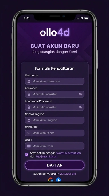 Panduan Registrasi Akun Baru ollo4d untuk Pengguna Android